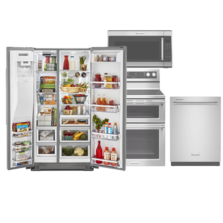 4 Piece with Side by Side Refrigerator