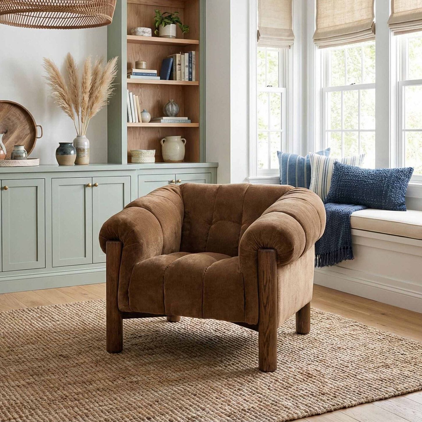 Fusion Furniture Durango Pewter Accent Chair in Zeitgeist Squash