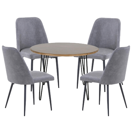 Waltham Brennan and Maddox 5-Piece Round Dining Set in Black and Golden Brown