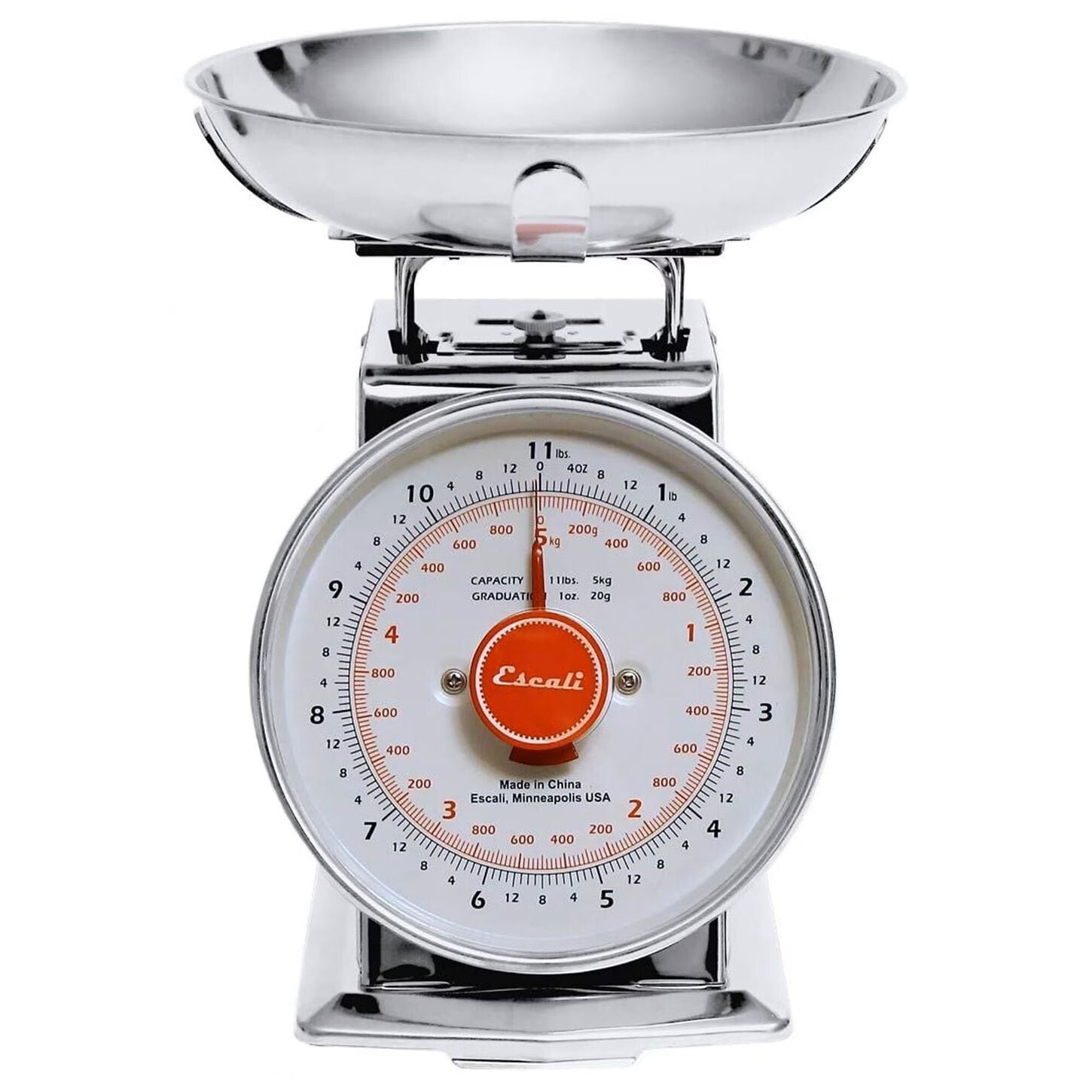 Escali Mercado Dial Scale with Bowl in Stainless Steel