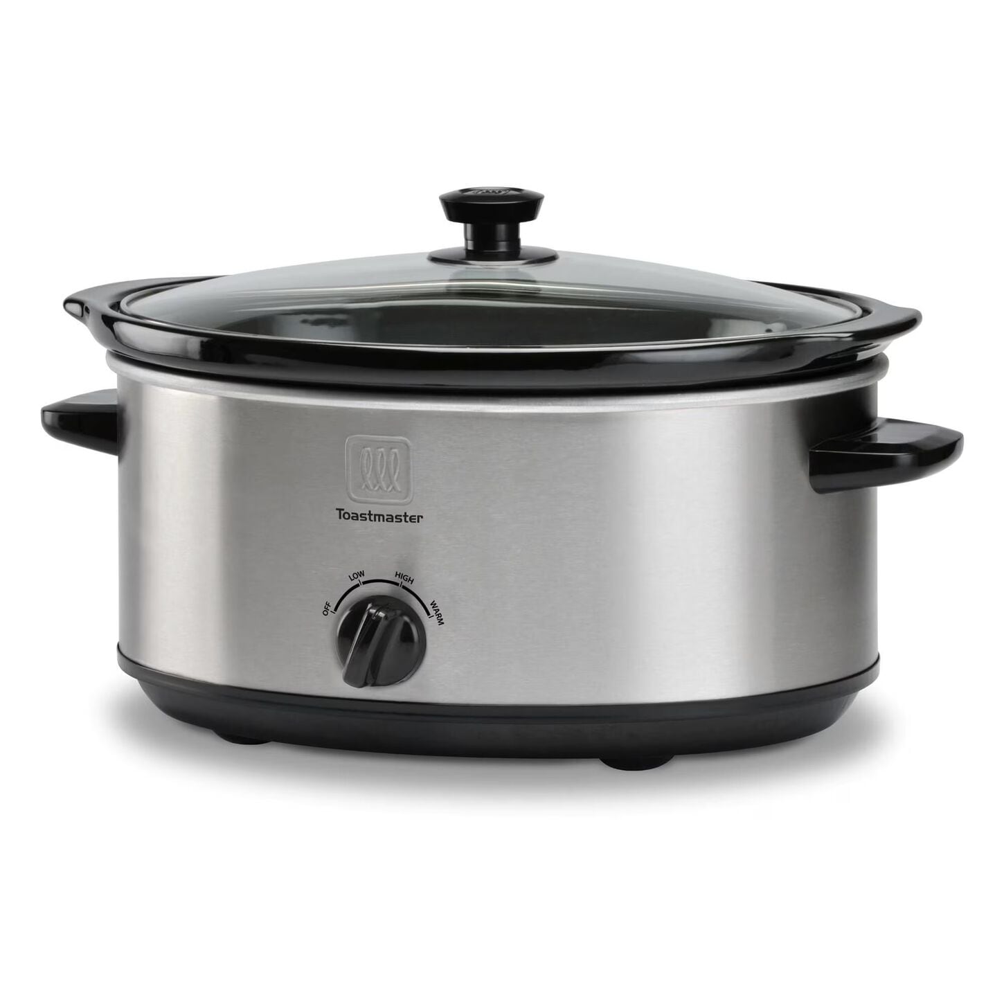 Toastmaster 7-Quart Oval Slow Cooker in Stainless Steel and Black