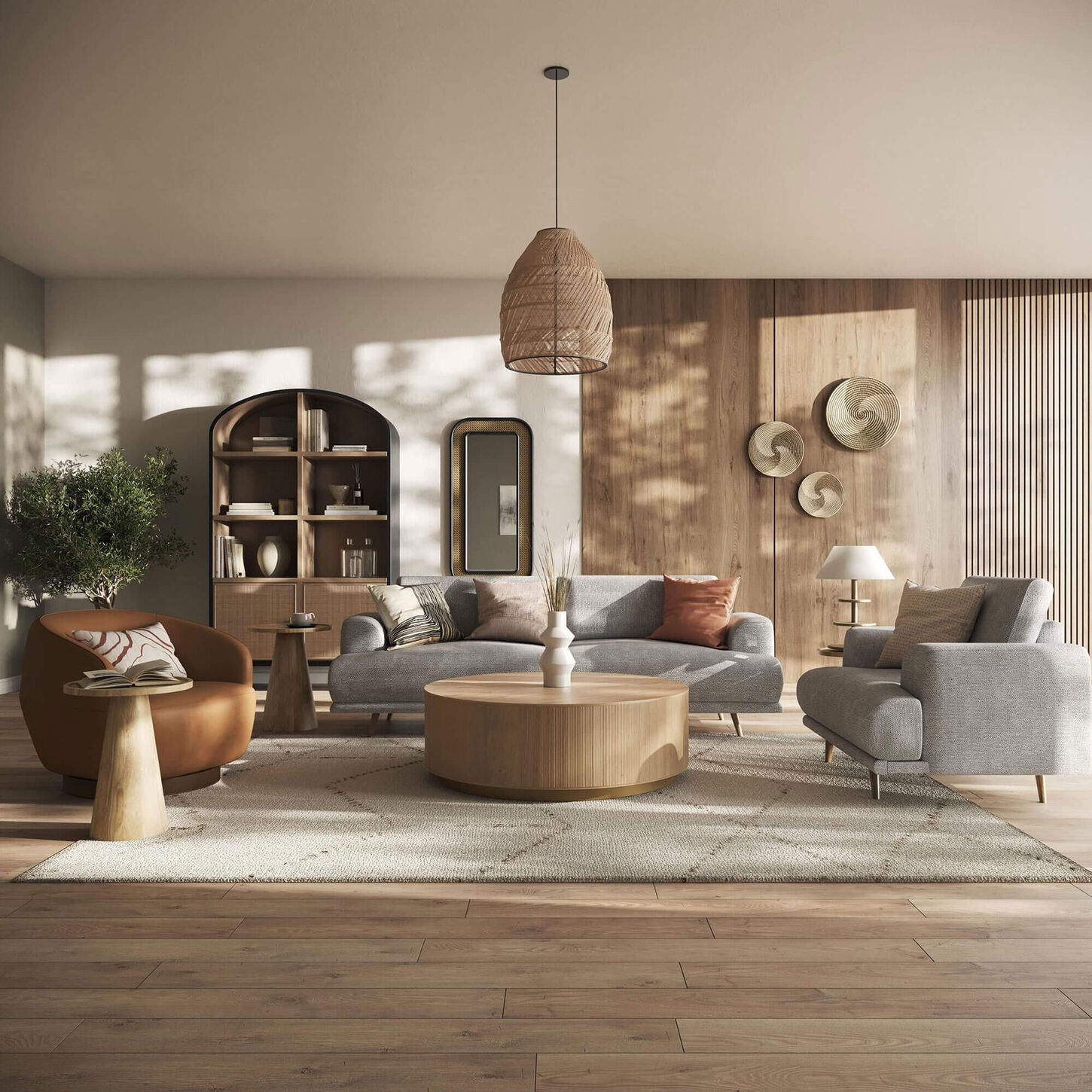 Living room set with sofa, arm chair, and living room table