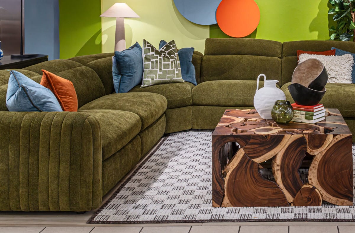 A creative spotlight at the Omaha Nebraska store featuring colorful furniture