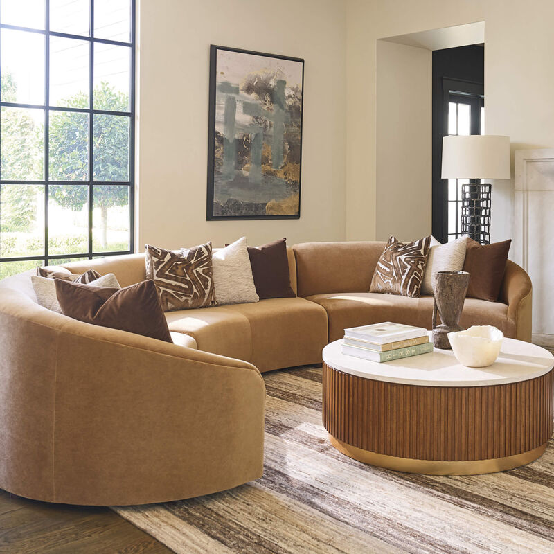 Lexington Furniture Alston 3-Piece Sectional in Gold