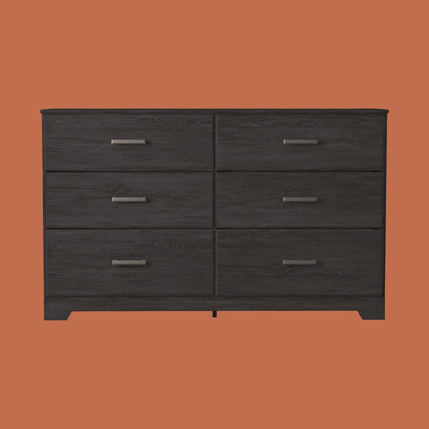 Ashley Belachime 6 Smooth-Gliding Drawer Dresser in Dark Charcoal