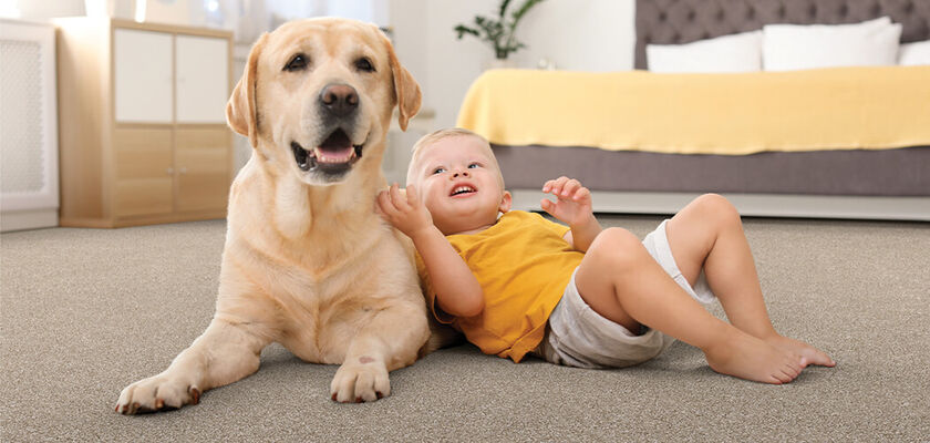 Child with a dog