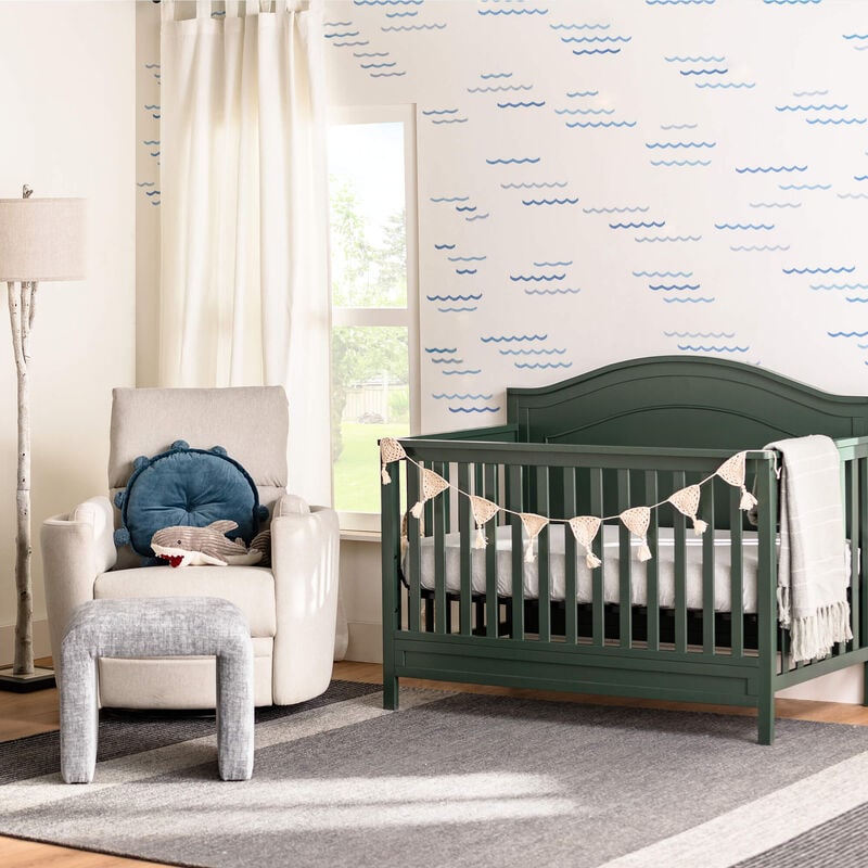 New Haus Charlie 4-In-1 Convertible Crib in Forest Green