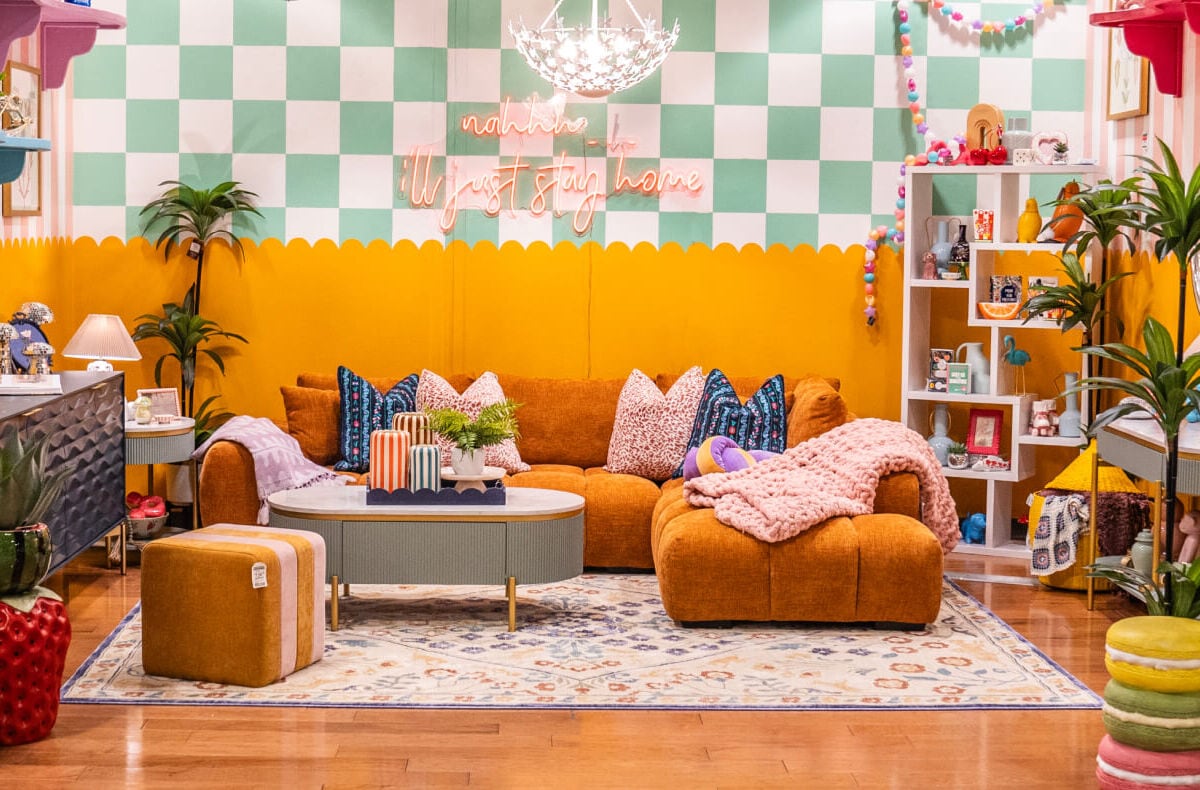A creative spotlight at the Kansas City Kansas store featuring colorful furniture