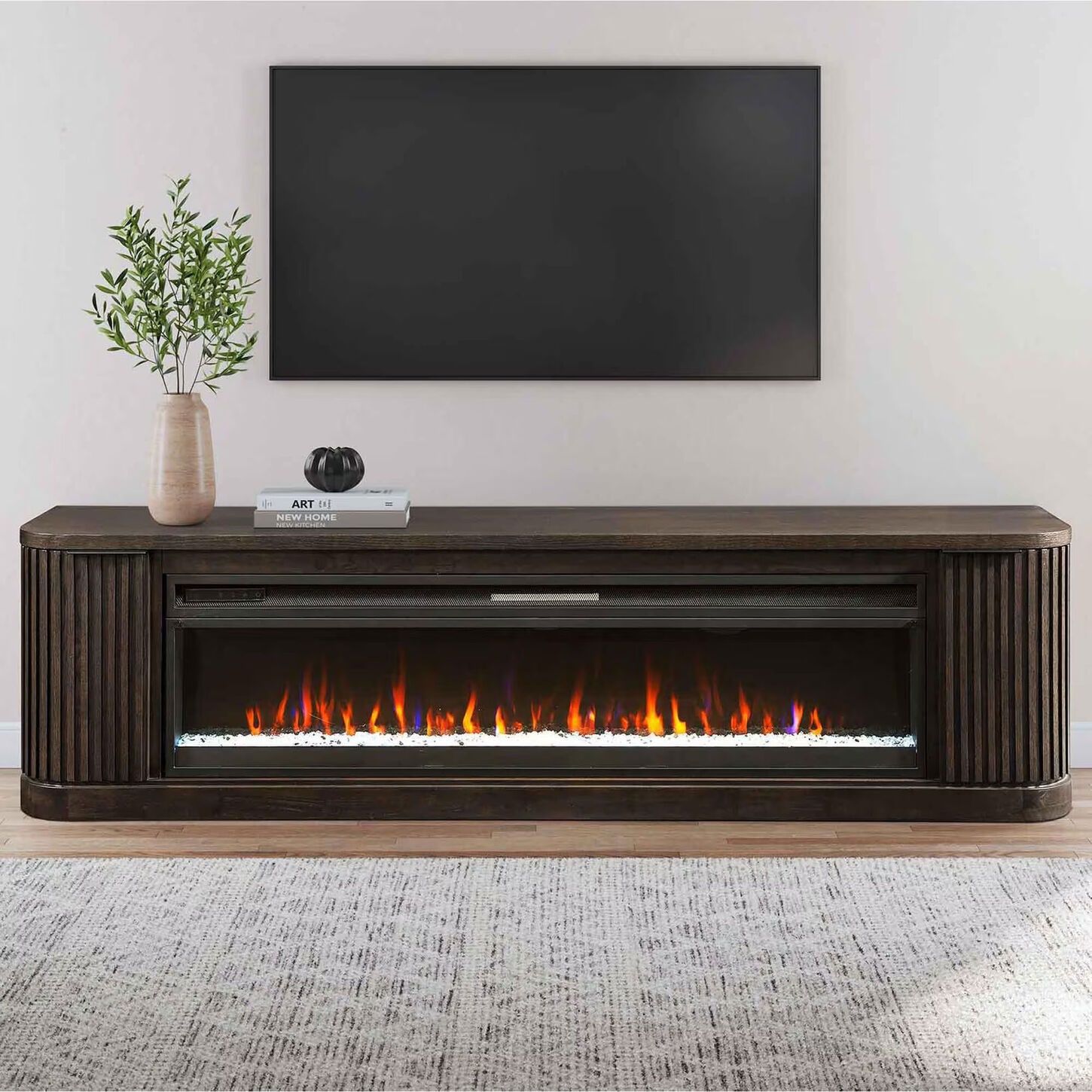 Martin Furniture Tulane 84" Fireplace TV Stand in Dark Chocolate