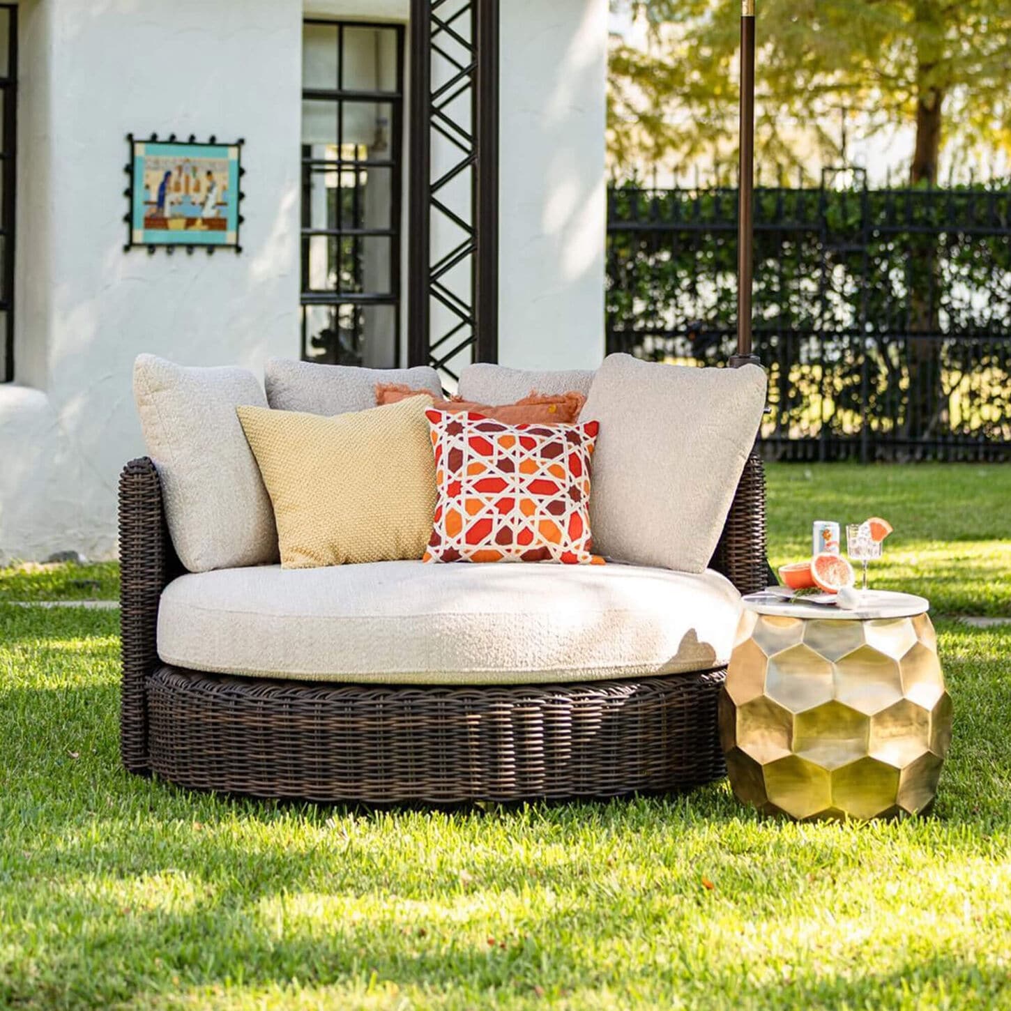 Ashley Kimora Swivel Lounge Chair in Beige