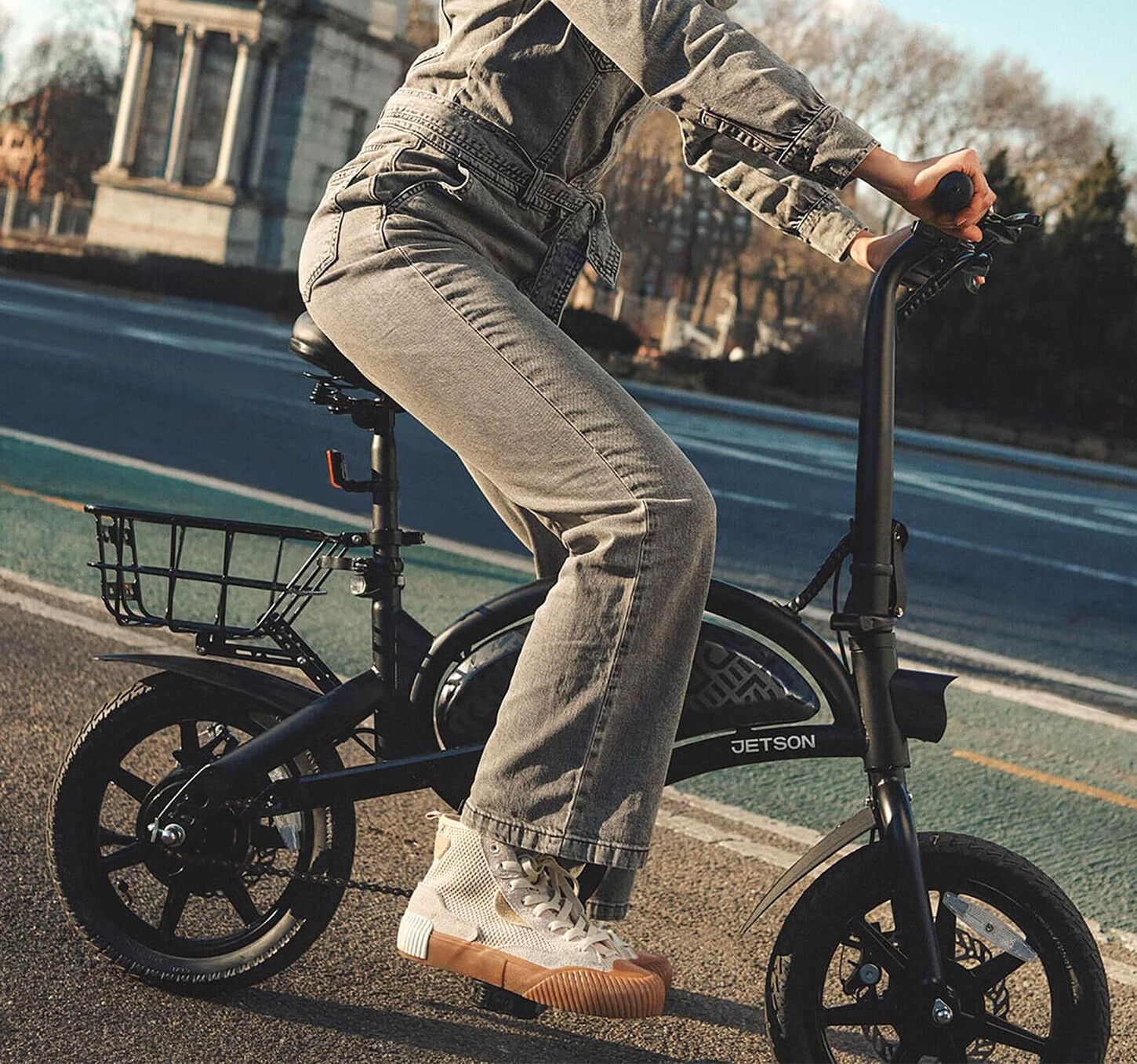 Person riding black Magnum electric bike