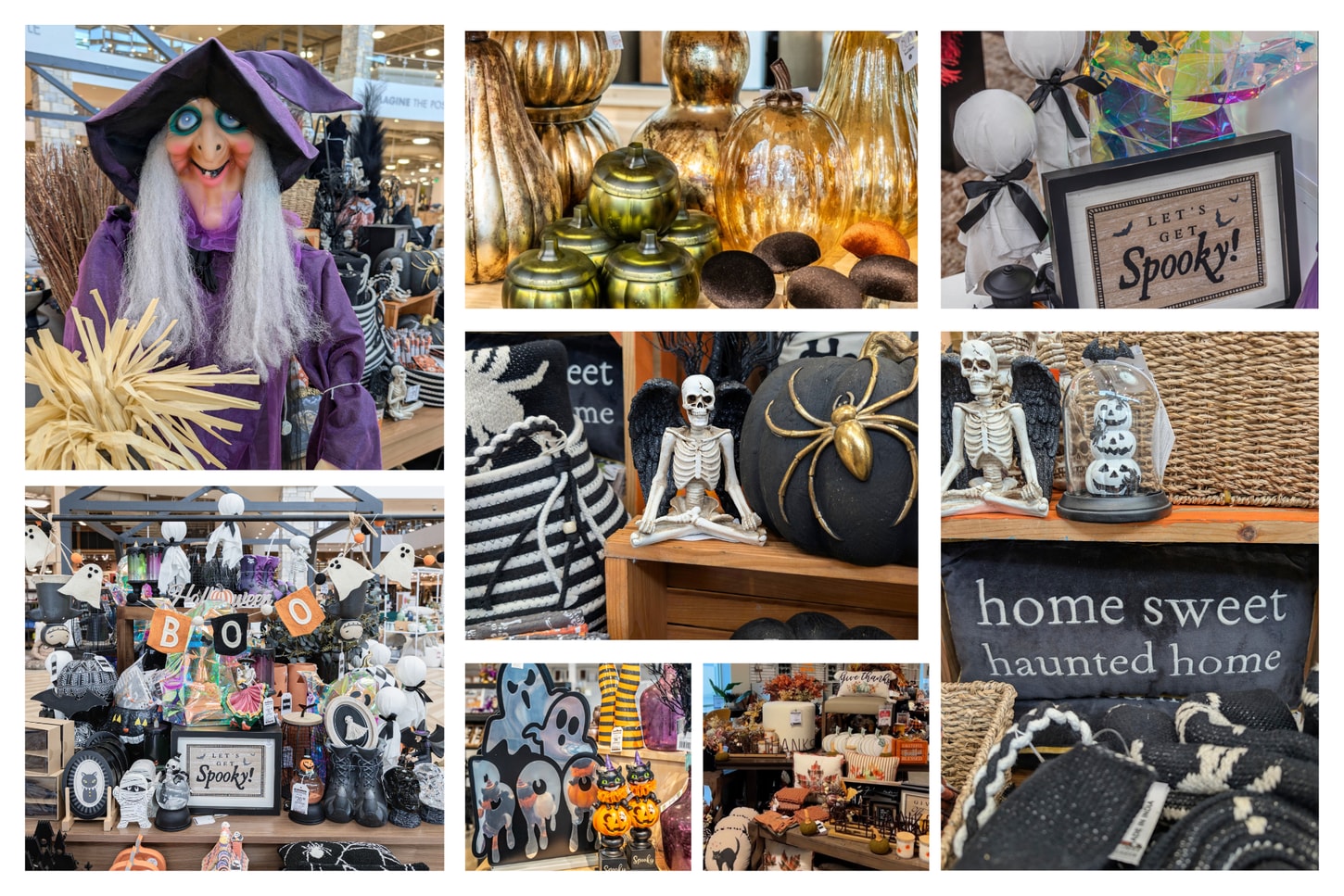 Halloween collage with home decor