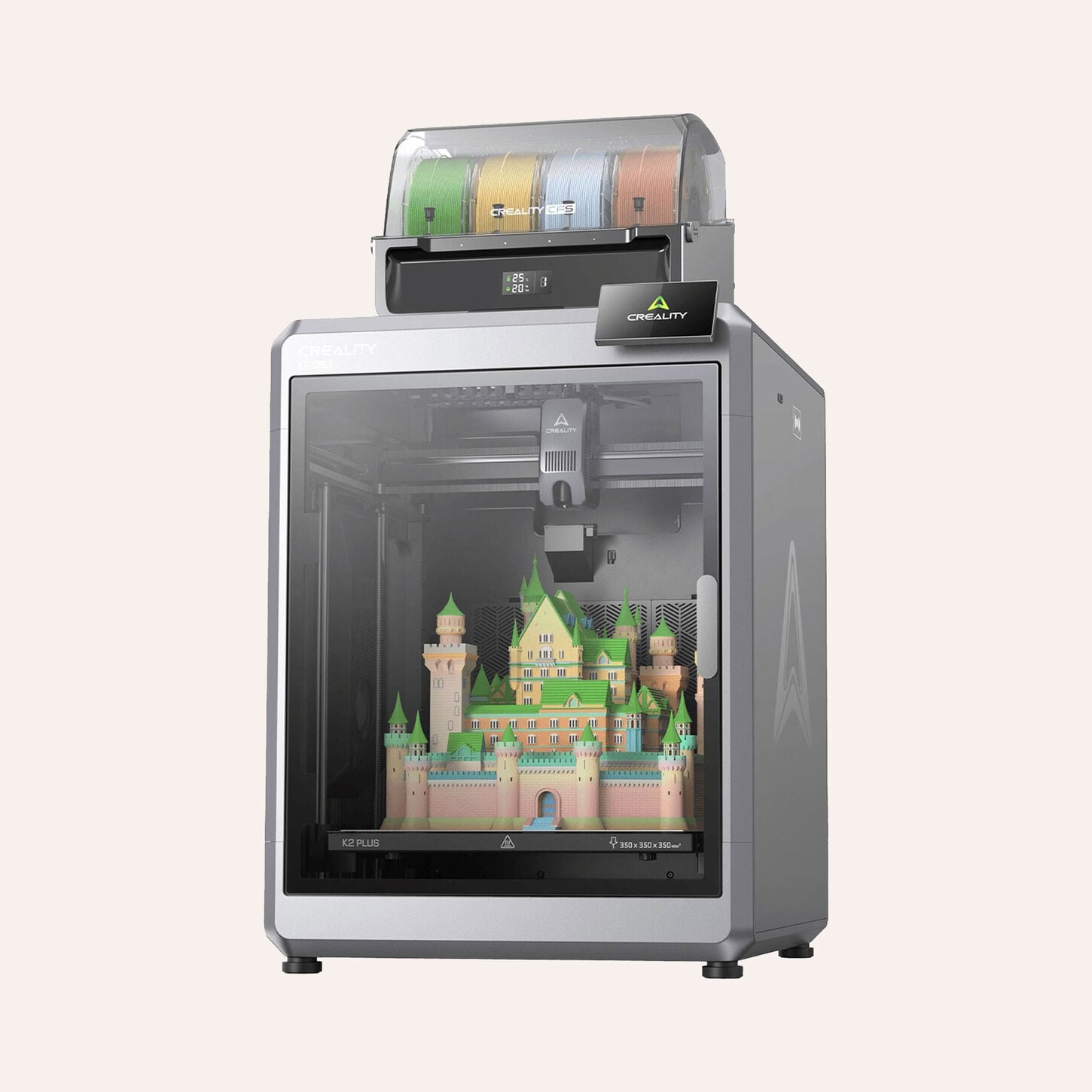 Creality 3D Technology K2 Plus Combo 3D Printer with Automated Multicolor Filament System in Gray