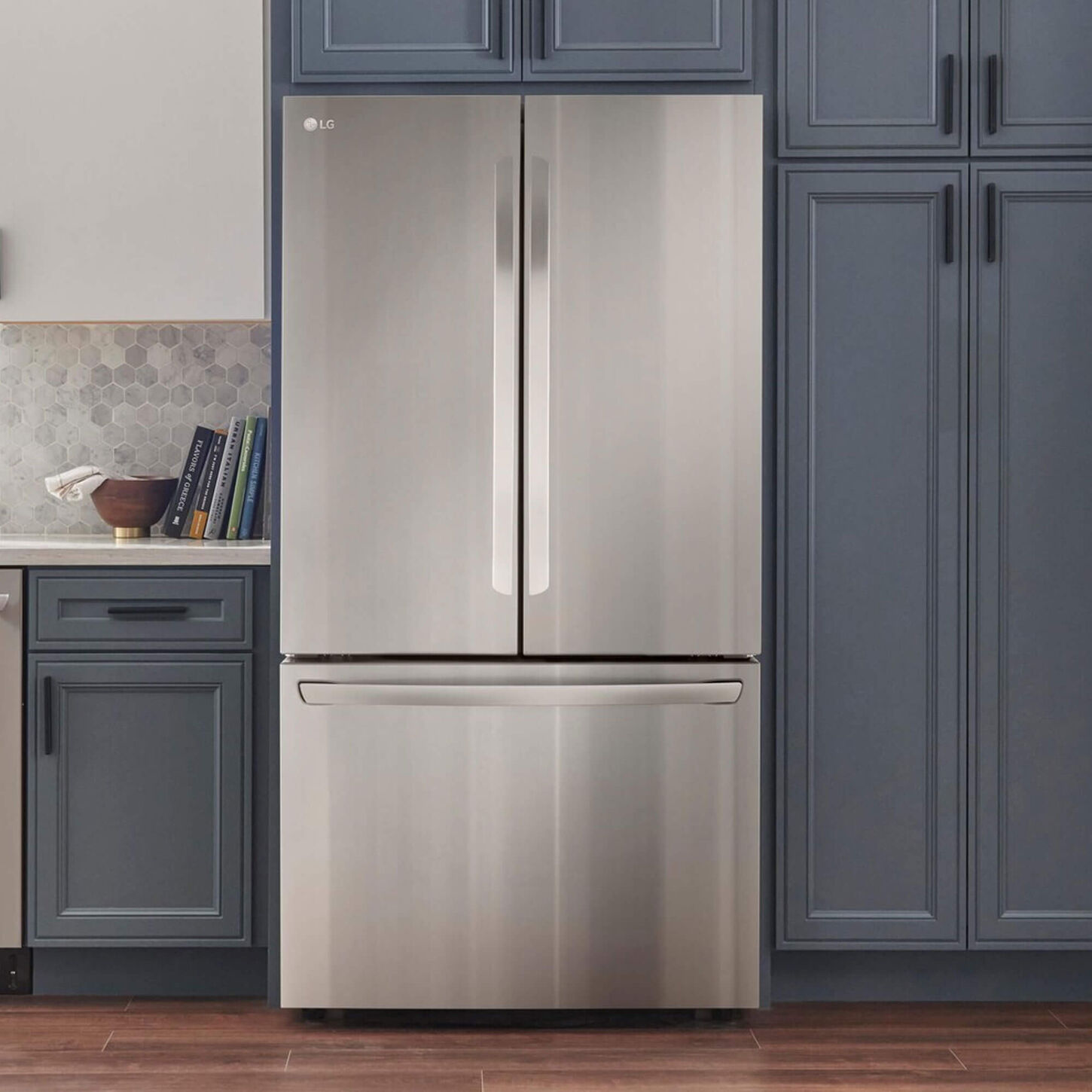 Stainless steel french door refrigerator