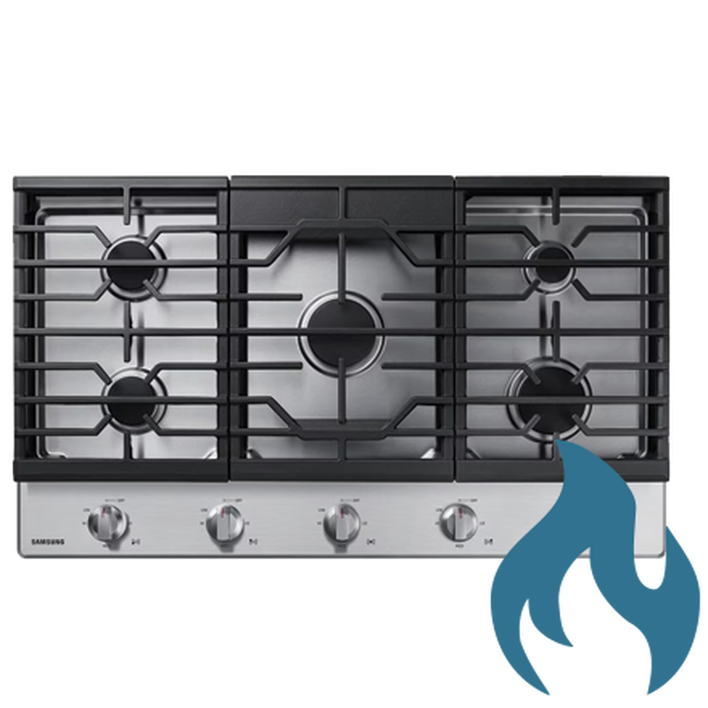 6 Burner Gas Cooktop in Stainless Steel