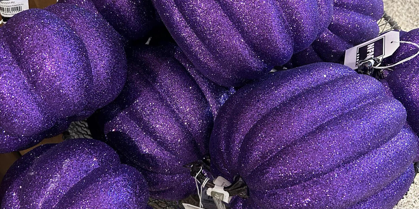 purple glitter pumpkins