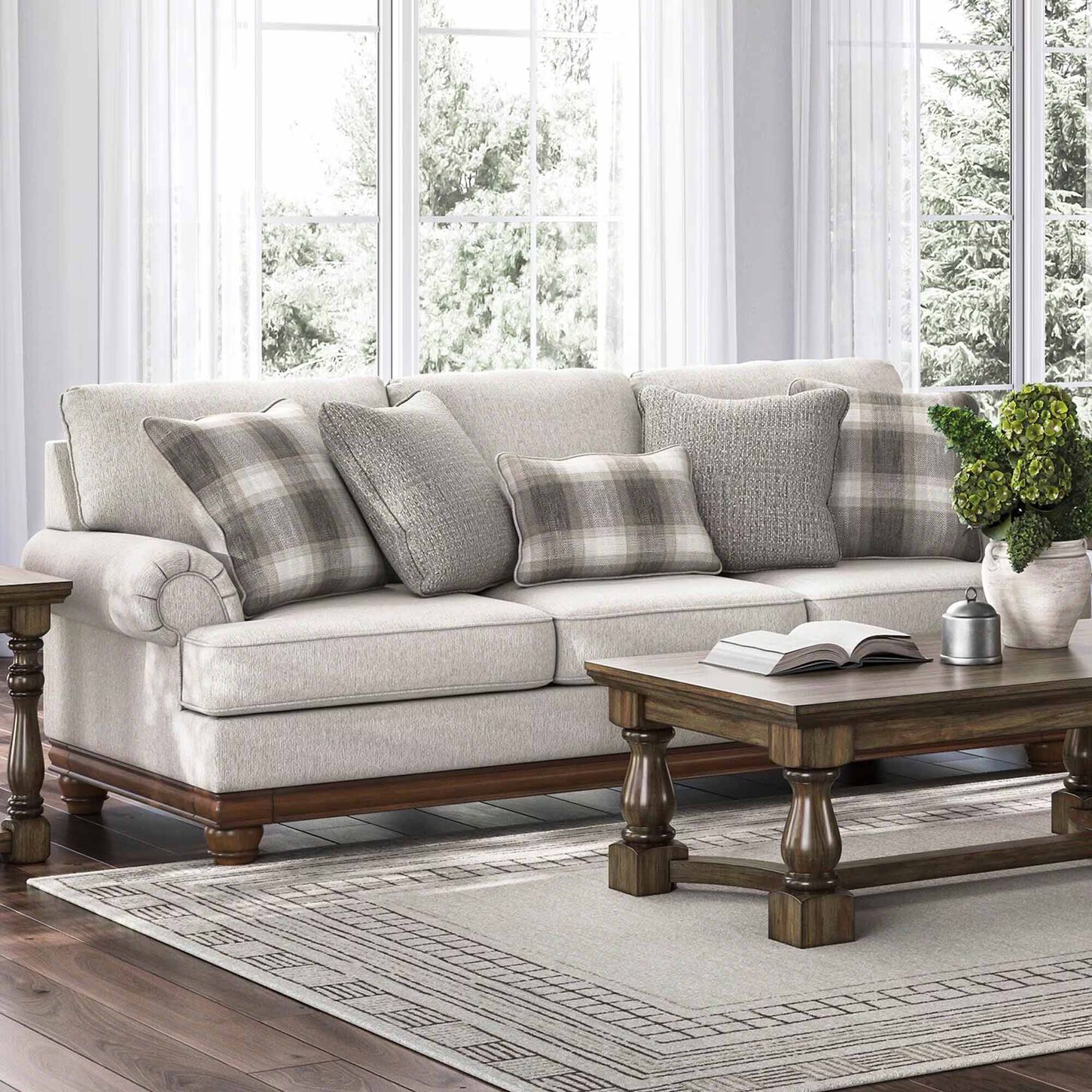Ashley Clearbrooke Stationary Sofa in Sandstone