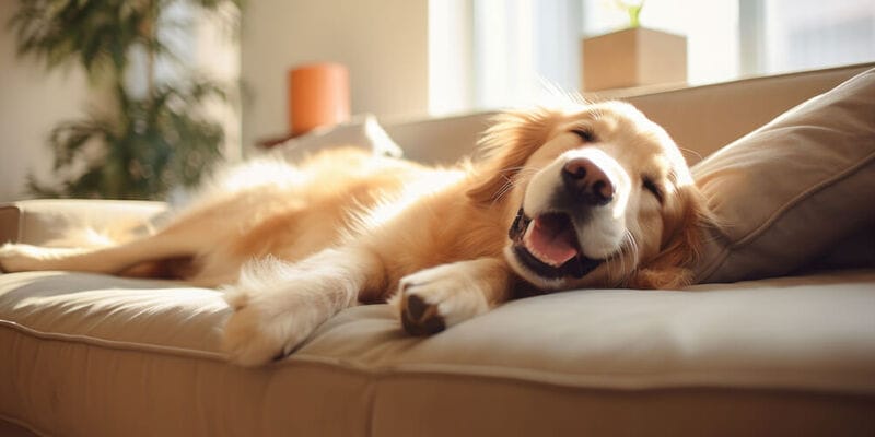 Dog Laying on Sofa