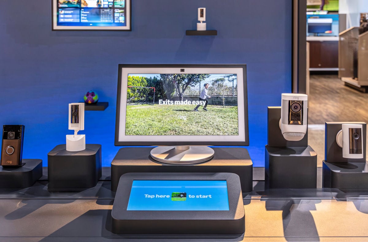 In-store Amazon display at Omaha Nebraska Furniture Mart store