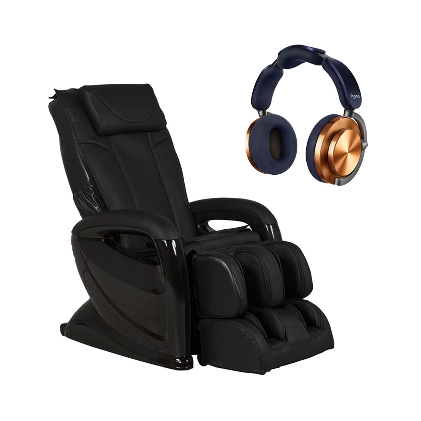 Massage chair and headphones
