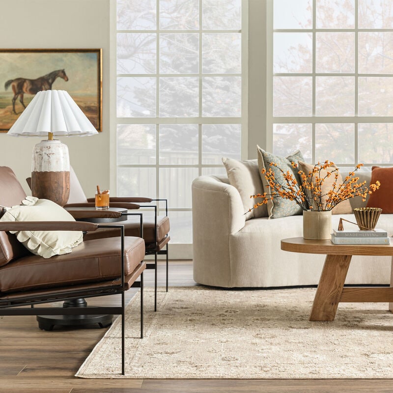 living room set with accent chairs and sofa
