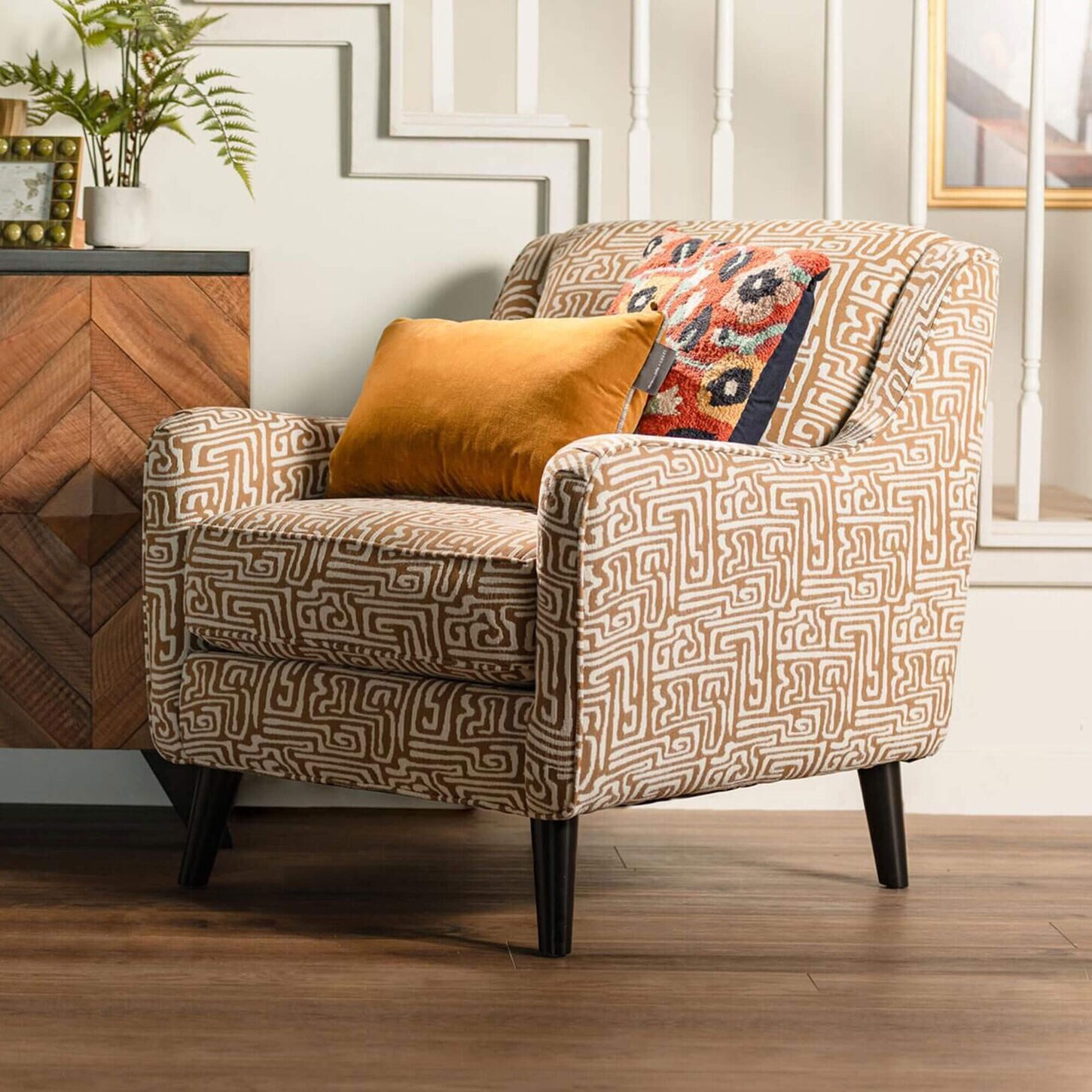 Fusion Furniture Durango Pewter Accent Chair in Zeitgeist Squash