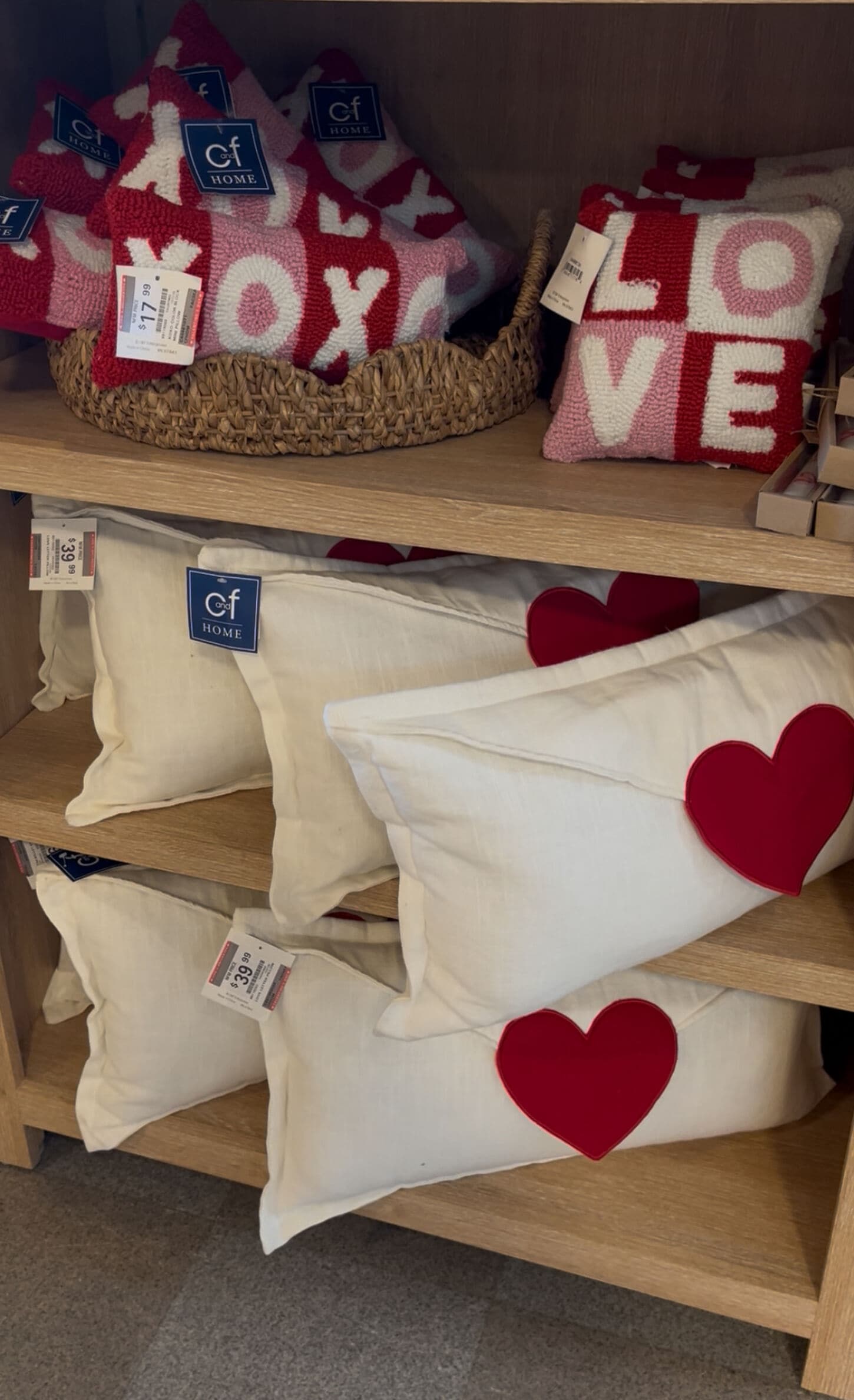 Heat pillows and XOXO pillows