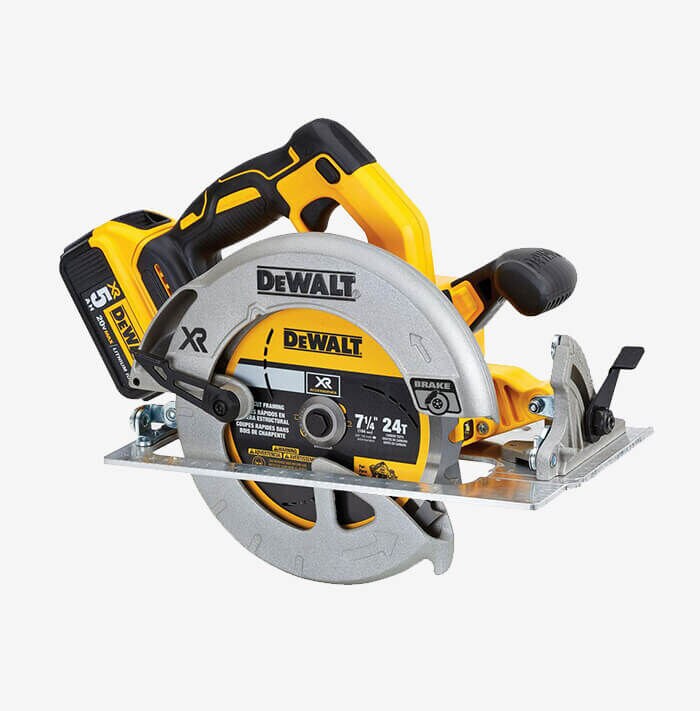 DeWALT 20v Max XR 7 1/4 Inch Cordless Brushless Circular Saw Kit (With Battery, Charger)
