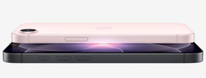 Apple iPhone 17e in soft pink and black