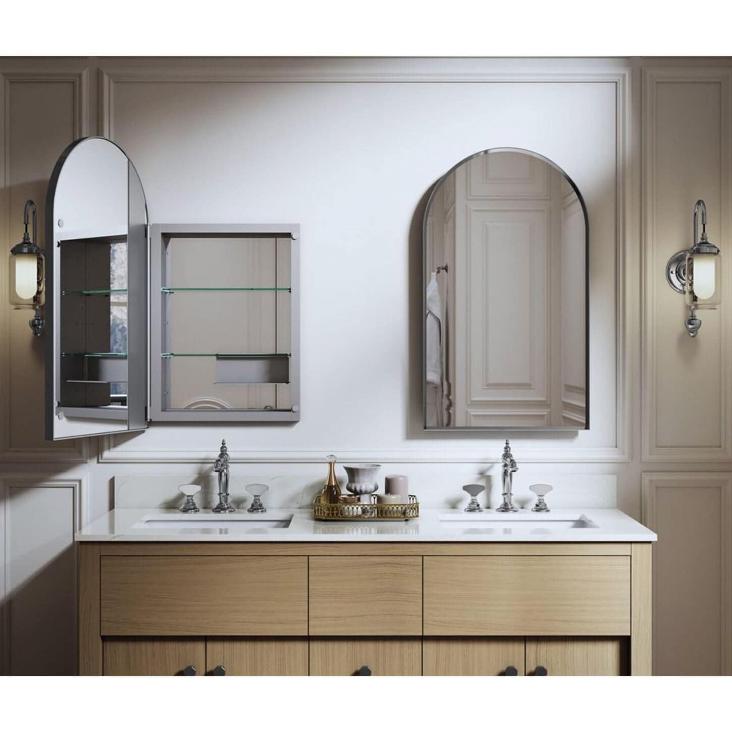 Kohler Verdera 20" x 34" Left-Hinged Arched Framed Medicine Cabinet