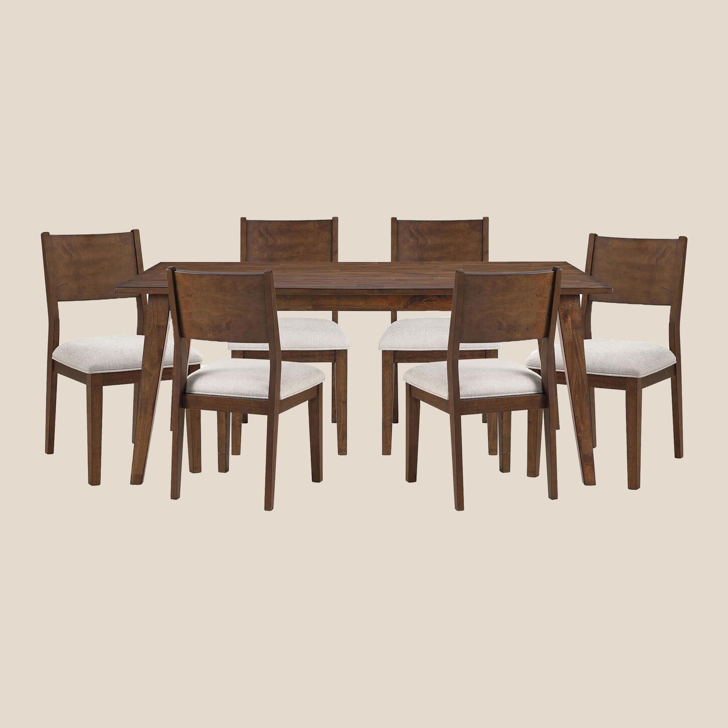 Steve Silver Furniture Canton 7-Piece Rectangular Dining Set in Brown Cherry