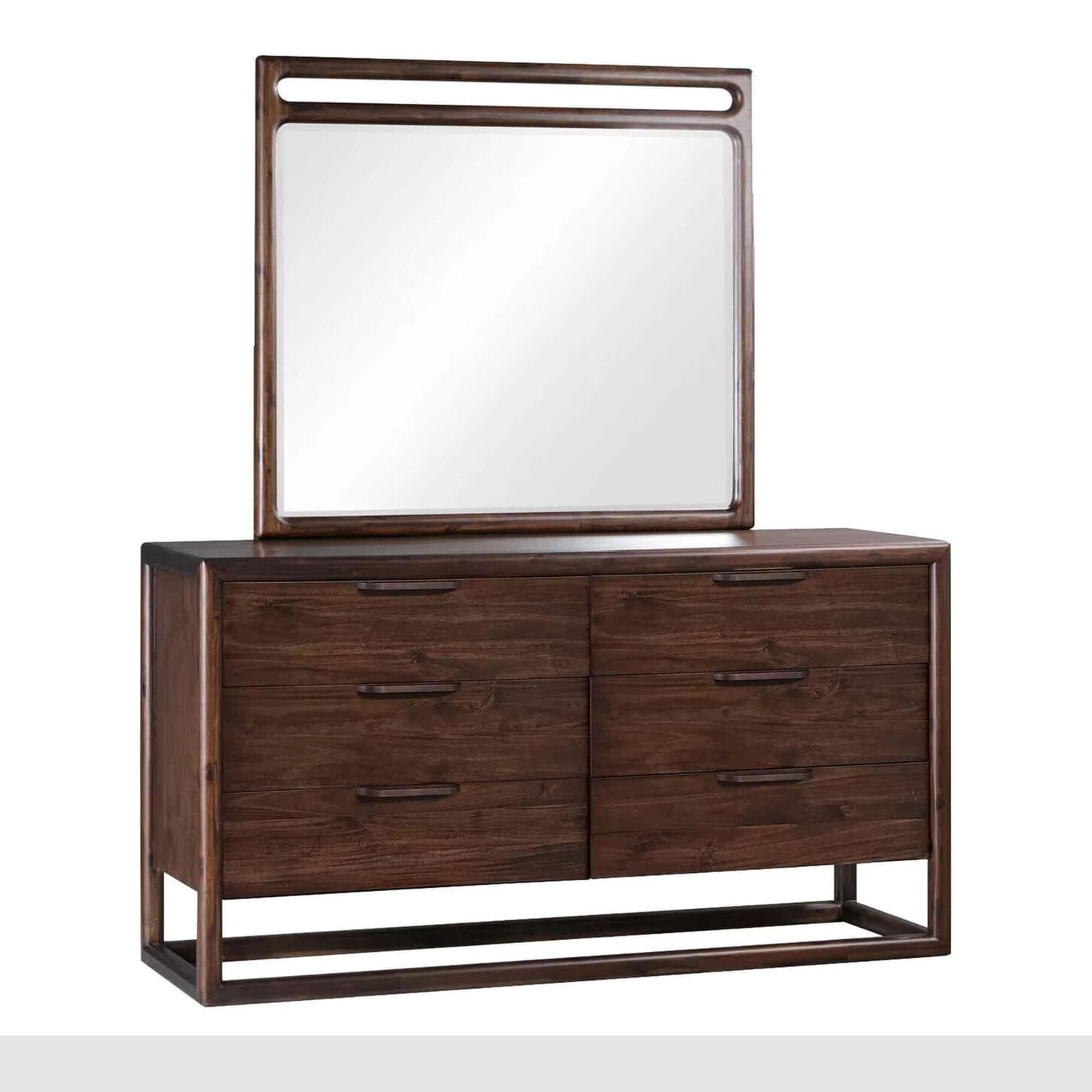 Urban Home Sol Dresser and Mirror in Brown Spice