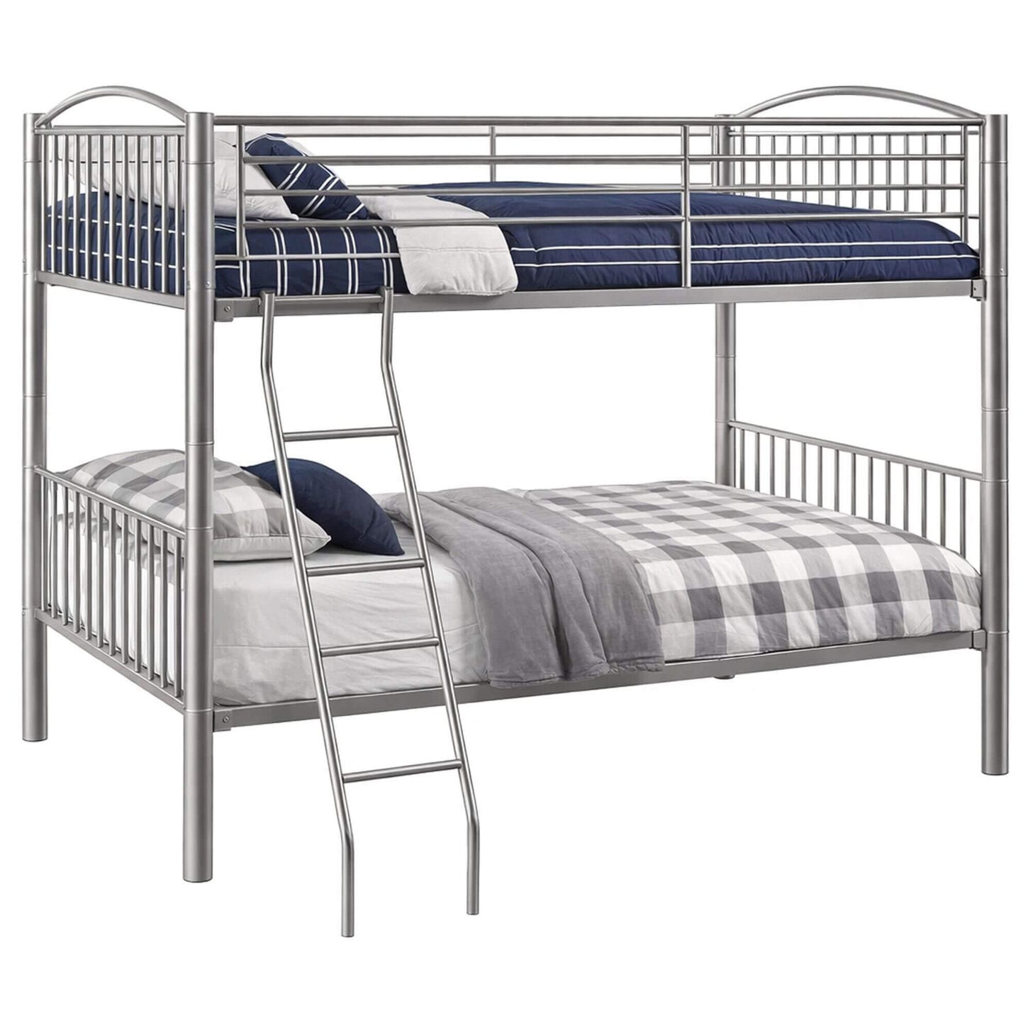 Linon Home Decor Heavy Full Over Full Bunk Bed in Pewter