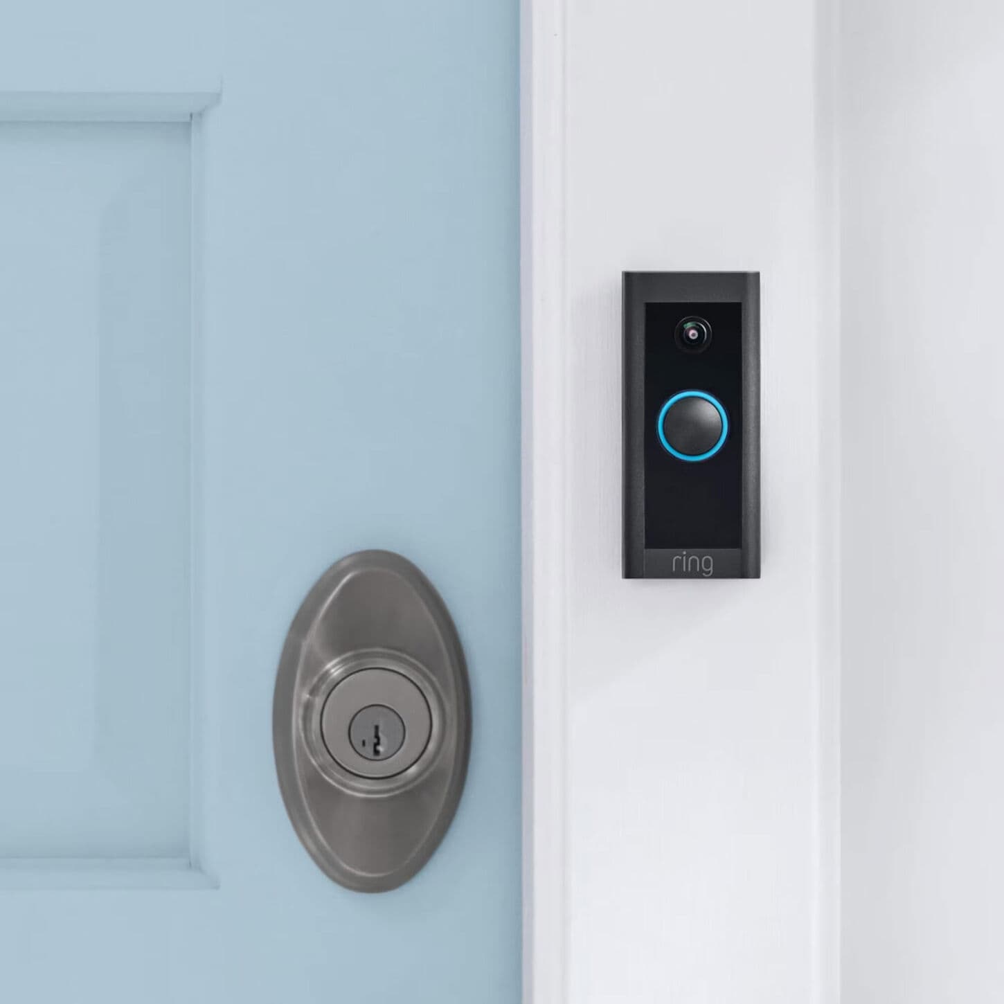 Ring Video Doorbell Wired with Chime 2 in Black and White