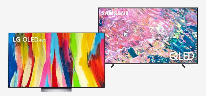 LG 65 Inch Class C2 4K OLED evo UHD with HDR - Smart TV and Samsung 65 Inch Class S95B 4K Neo OLED with HDR - Smart TV