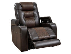  Signature Design by Ashley Composer Power Recliner with Adjustable Headrest in Brown