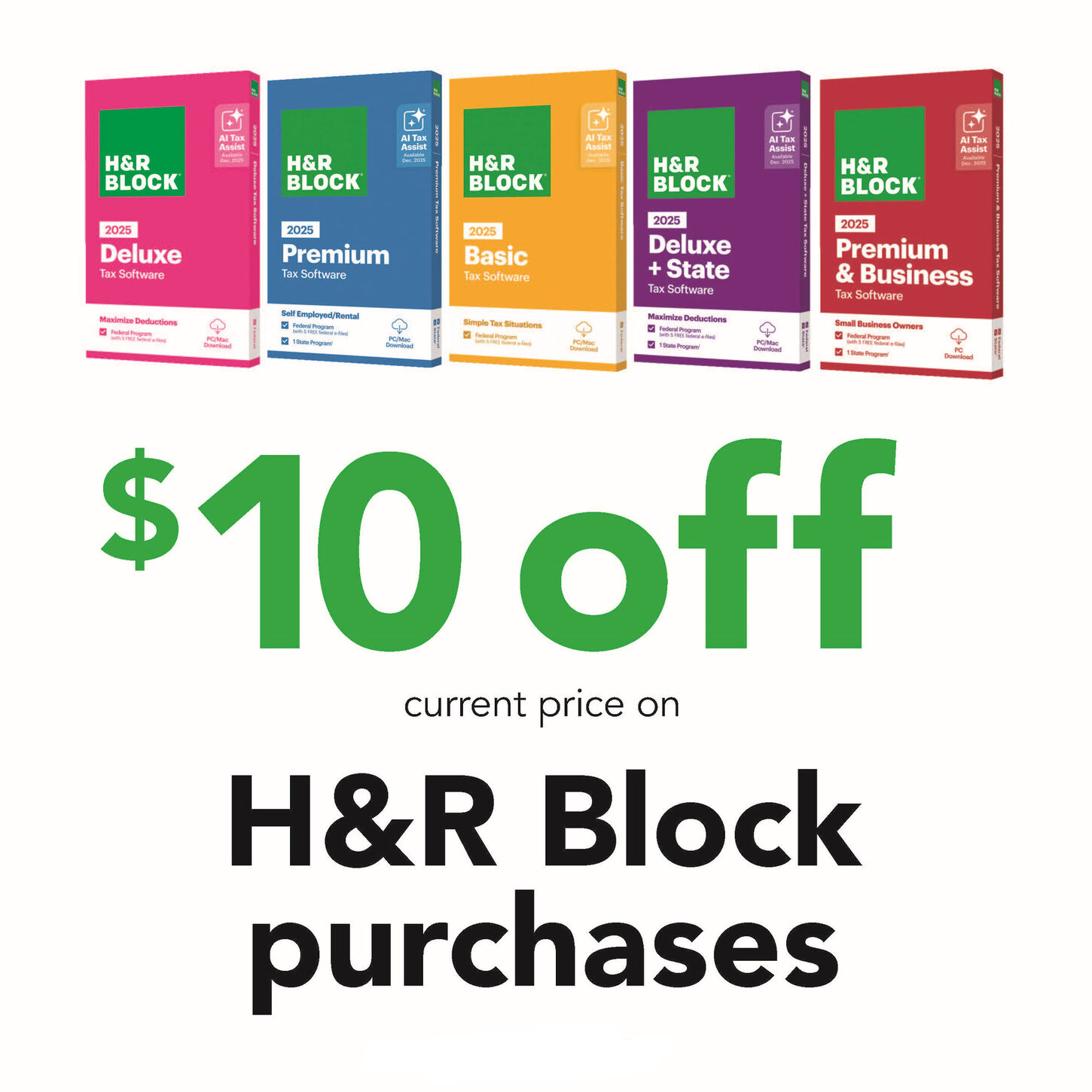Save $10 on H&R Block purchases