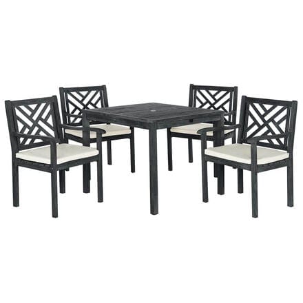 Black metal outdoor dining set
