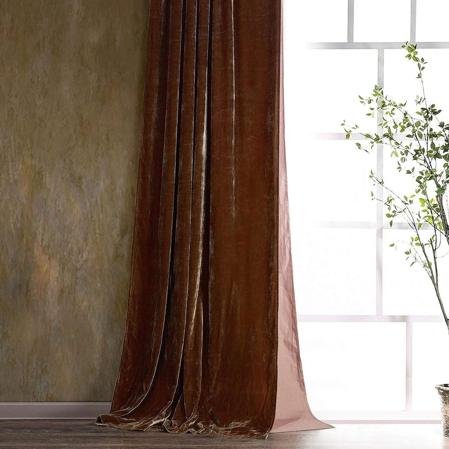 HiEnd Accents Stella 108" x 48" Curtain in Copper Brown