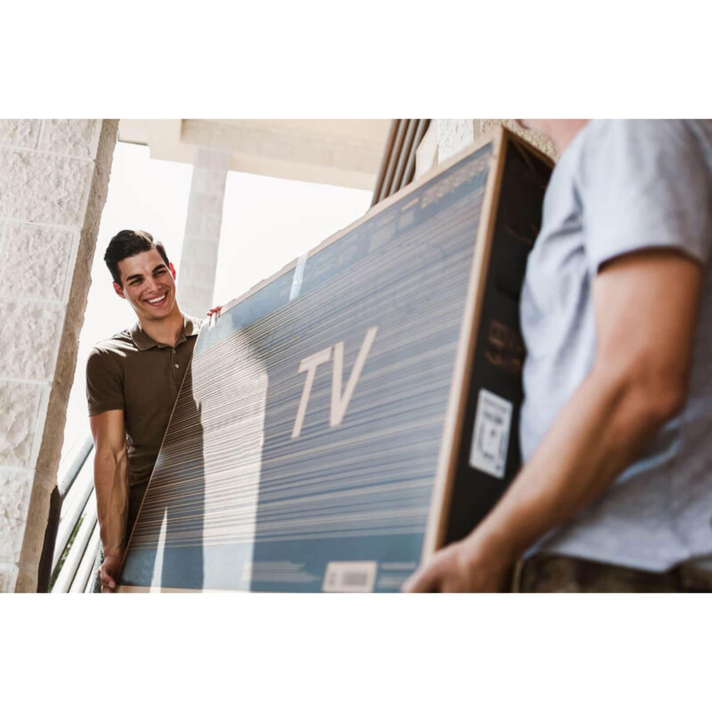 Image of delivery of TV to home