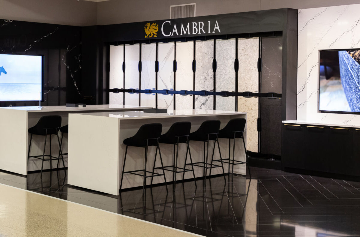 In-store Cambria display at the Dallas-Forth Worth Texass store