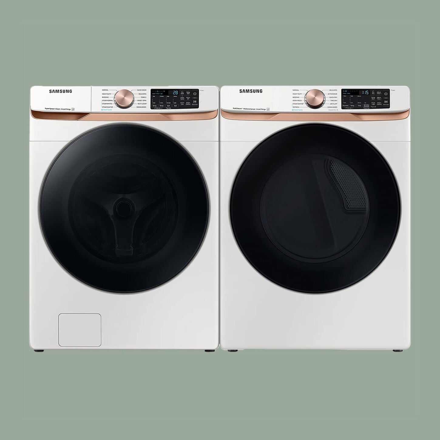 Samsung Laundry Pair with 5.0 Cu. Ft. Smart Front Load Washer with 7.5 Cu. Ft. Smart Electric Dryer