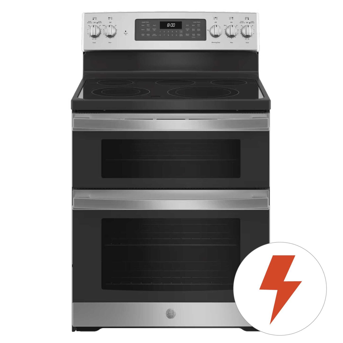 GE electric range in stainless steel