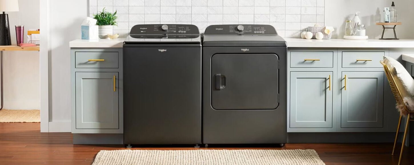 Whirlpool 5.3 Cu. Ft. Washer and 7.0 Cu. Ft. Electric Dryer in Black