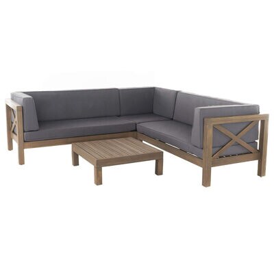 Noble House Brava 4-Piece Patio Sectional Set