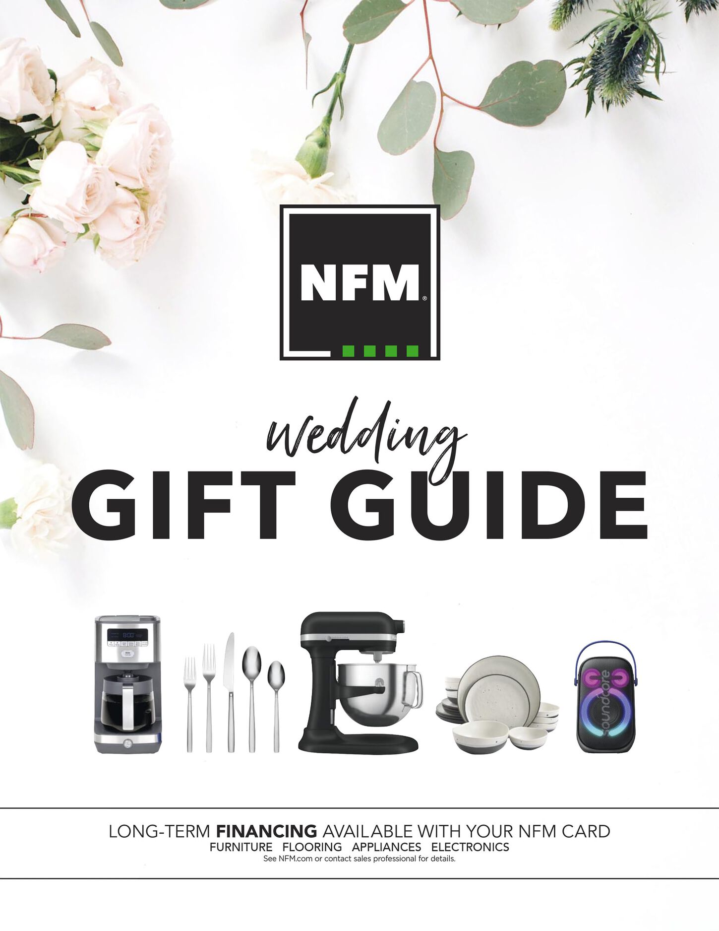 wedding catalog cover featuring a lineup of top bought wedding gifts