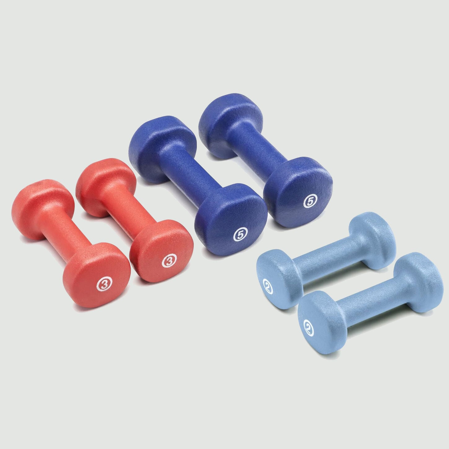 Marcy Neoprene Dumbbell Set: (2) 2lbs, (2) 3lbs, (2) 5 lbs