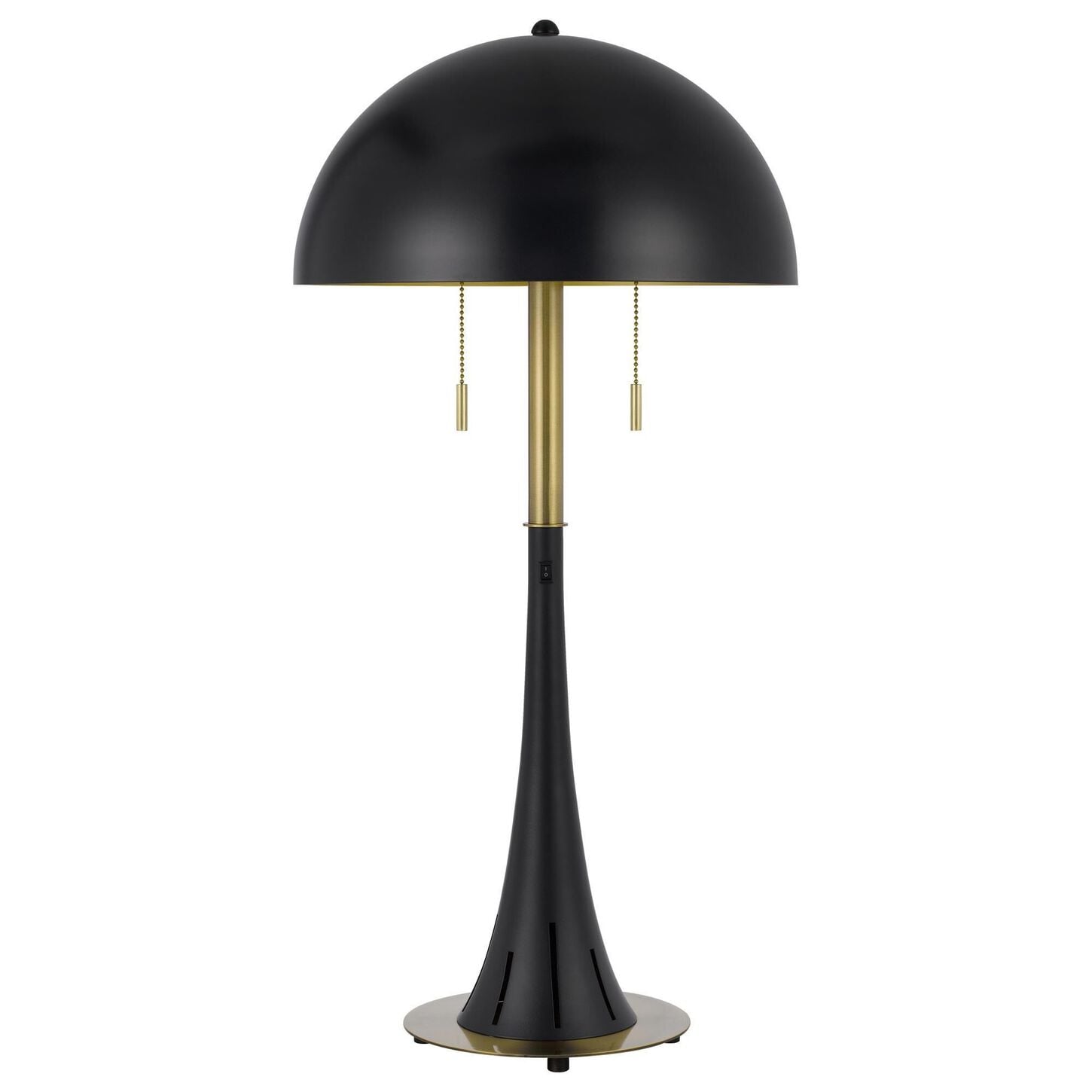 Cal Lighting Orbit Noir Desk Lamp in Dark Bronze and Antique Brass