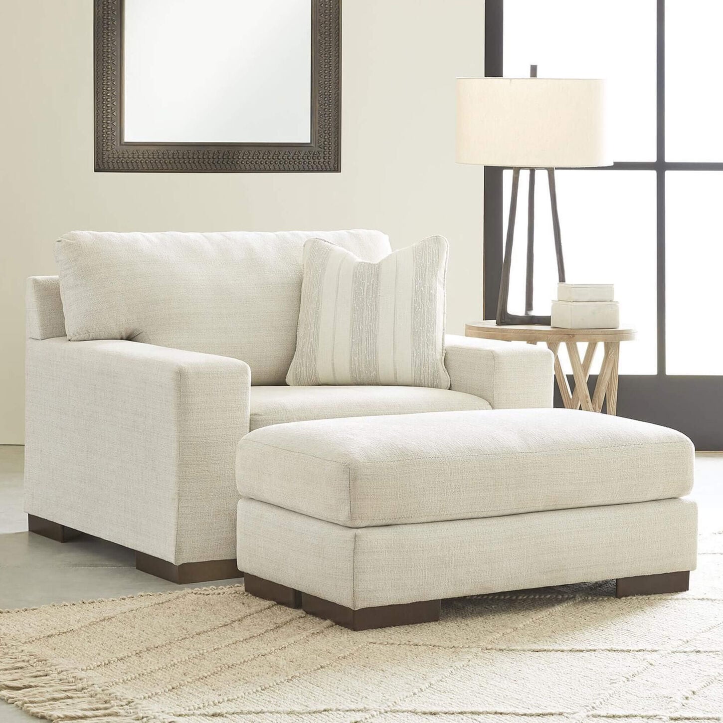 Ashley Maggie Oversized Chair and a Half in Birch