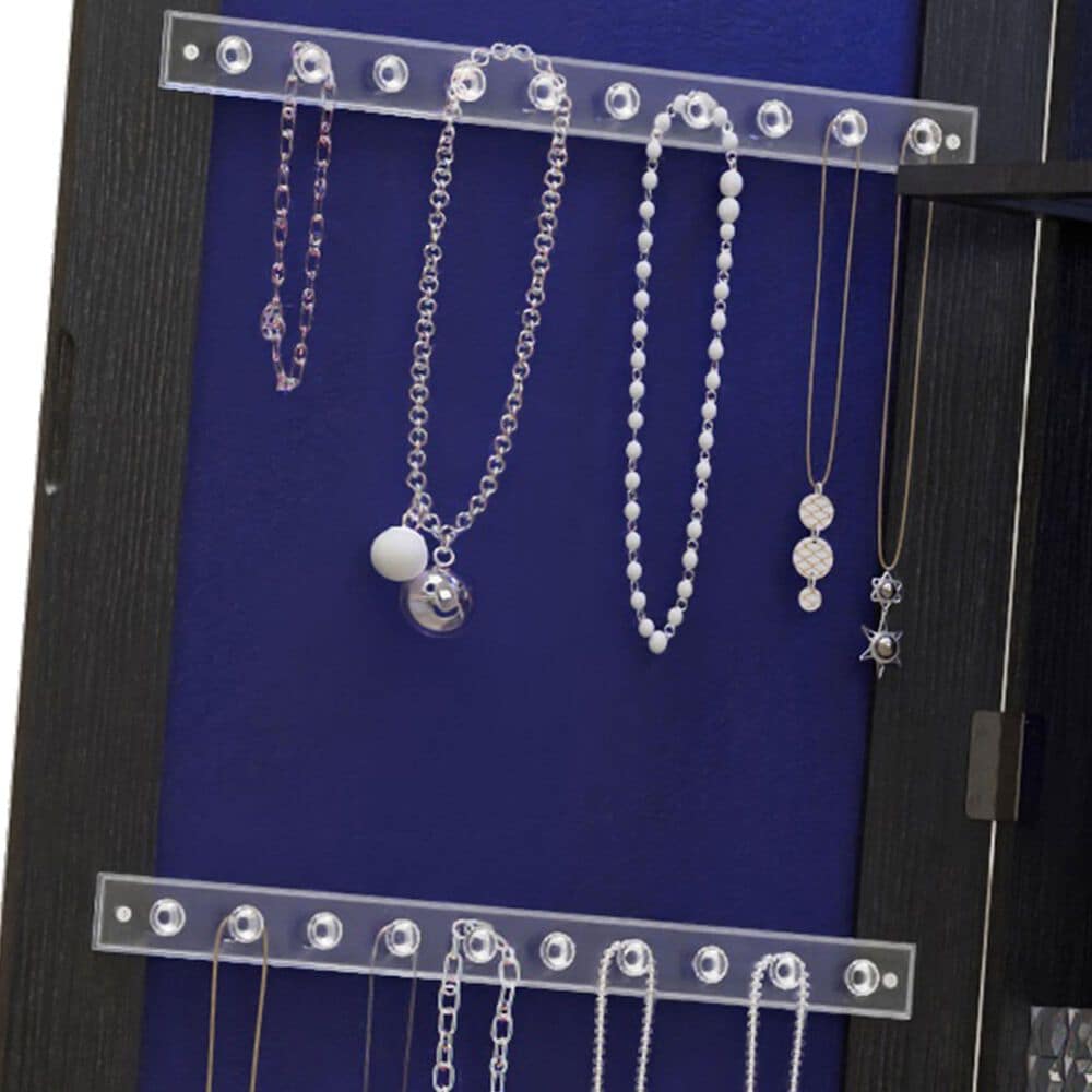 GigaCloud Swivel Jewelry Cabinet with Full Length Mirror and Storage Drawers in Black, , large